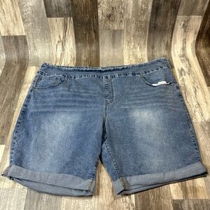 Terra And Sky Women’s Jean Shorts, 4X, 28W-30W, Light Blue